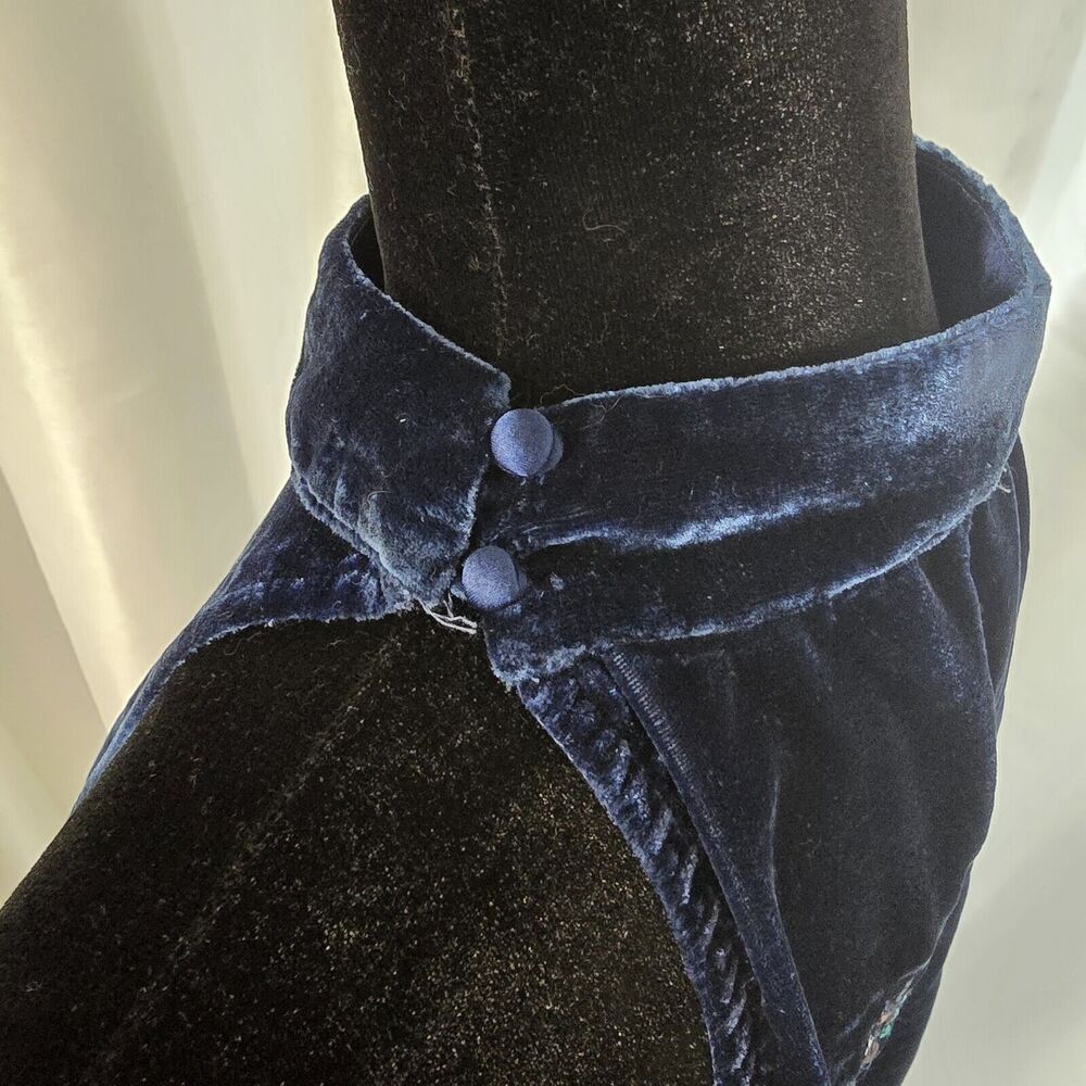 Free People Jill Velvet Sequin Swing Mini Dress Medium Womens Blue Party Dress - Picture 6 of 12